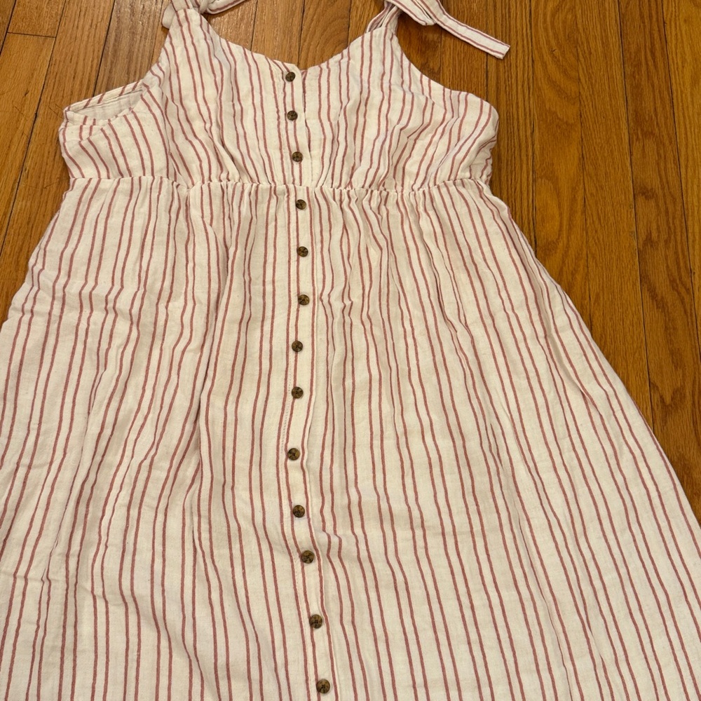 Maternity Sonoma Light Red Stripe Long  Dress - Picture 5 of 5